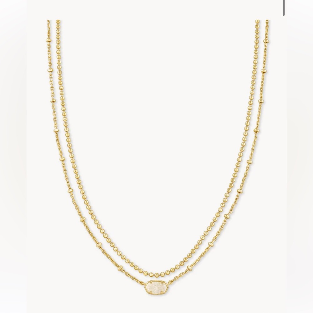 Kendra Scott Emilie Gold multi strand necklace in iridescent drusy